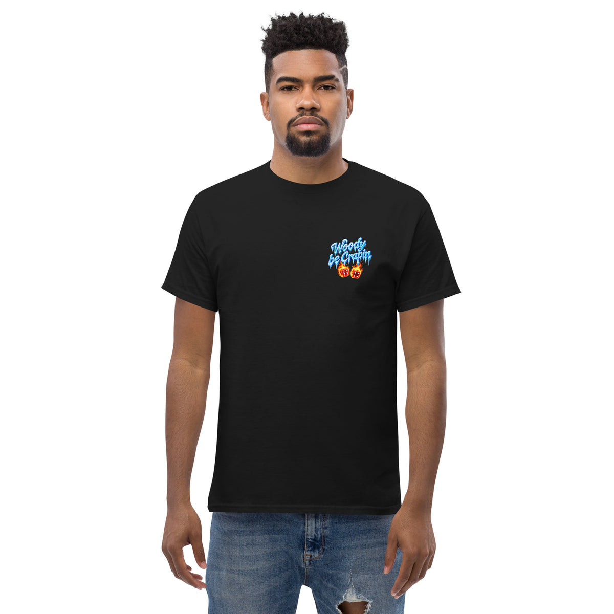 Iced Out Tee, black, front view