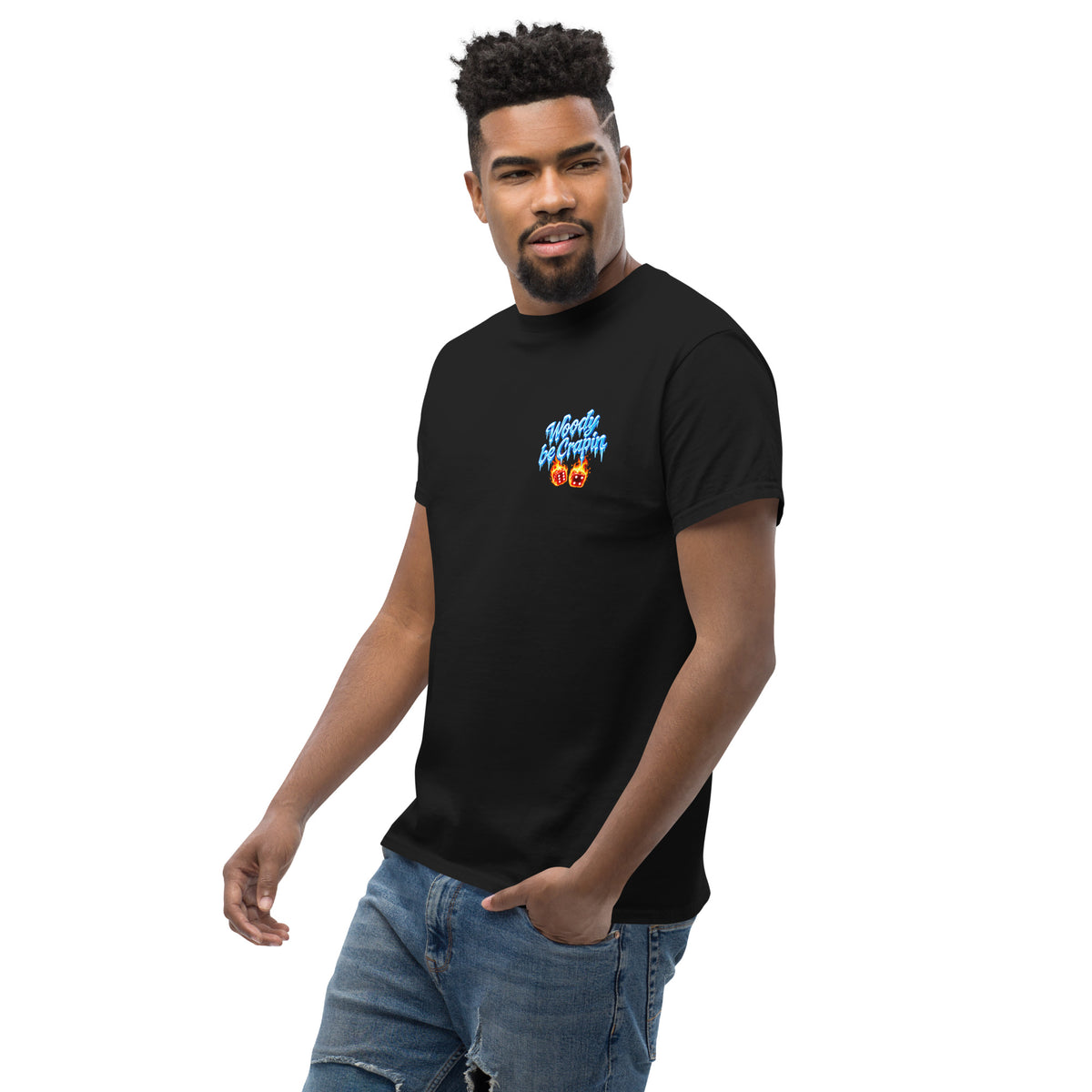 Iced Out Tee, black, left front view
