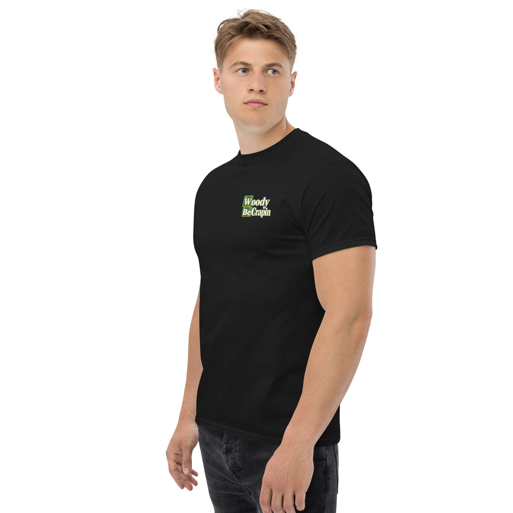 Breaking Wood tee, black, left front view