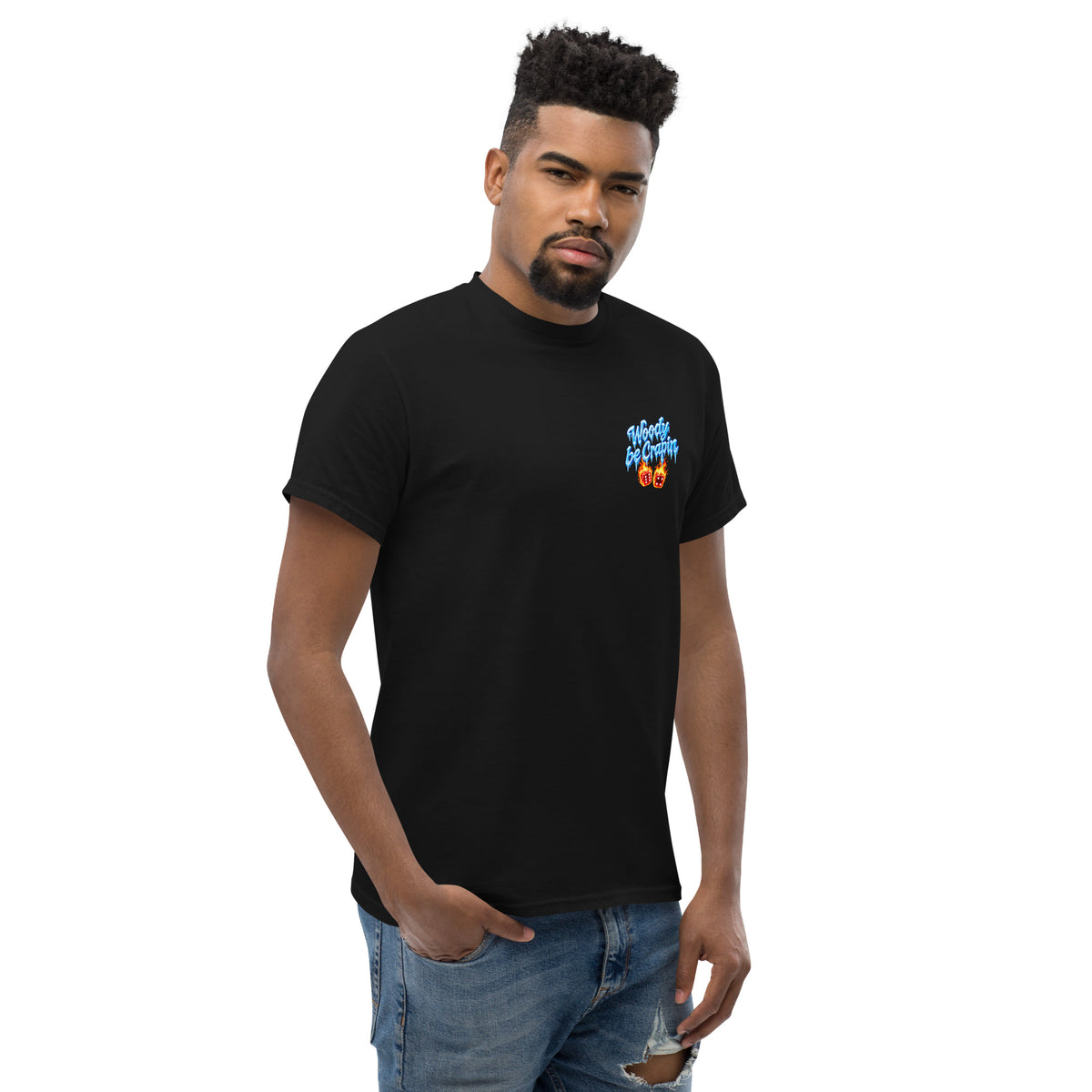 Iced Out Tee, black, right front view