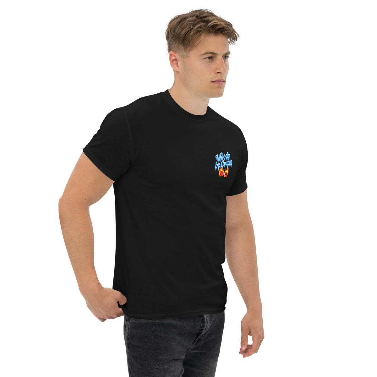 Iced Out Tee, black, right front view