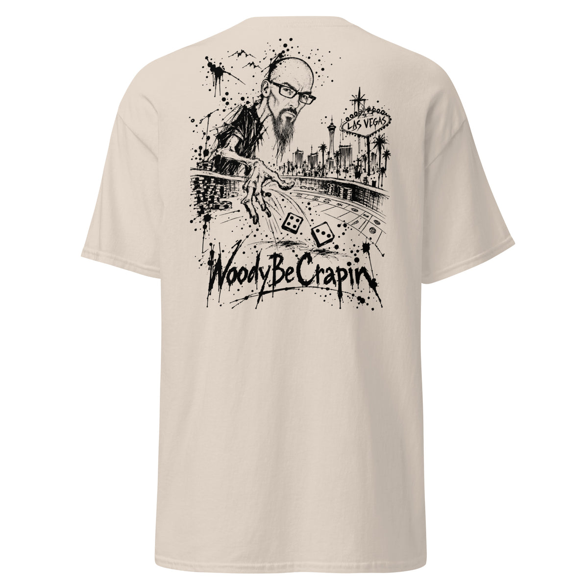 Degenerate Shooter tee, natural, back view