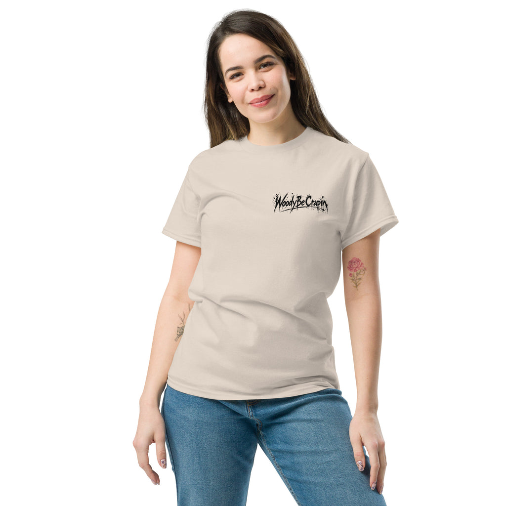 Degenerate Shooter tee, natural, front view