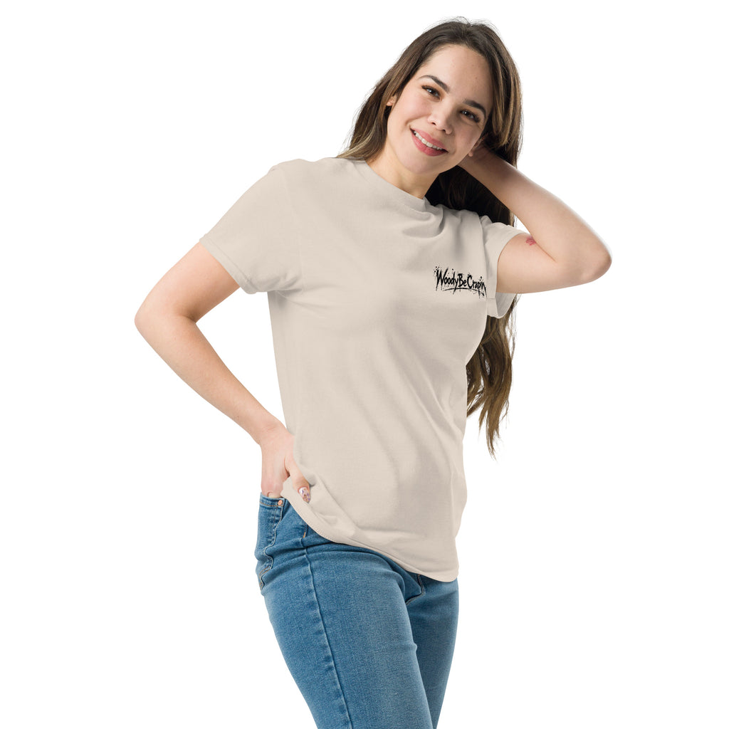 Degenerate Shooter tee, natural, left front view
