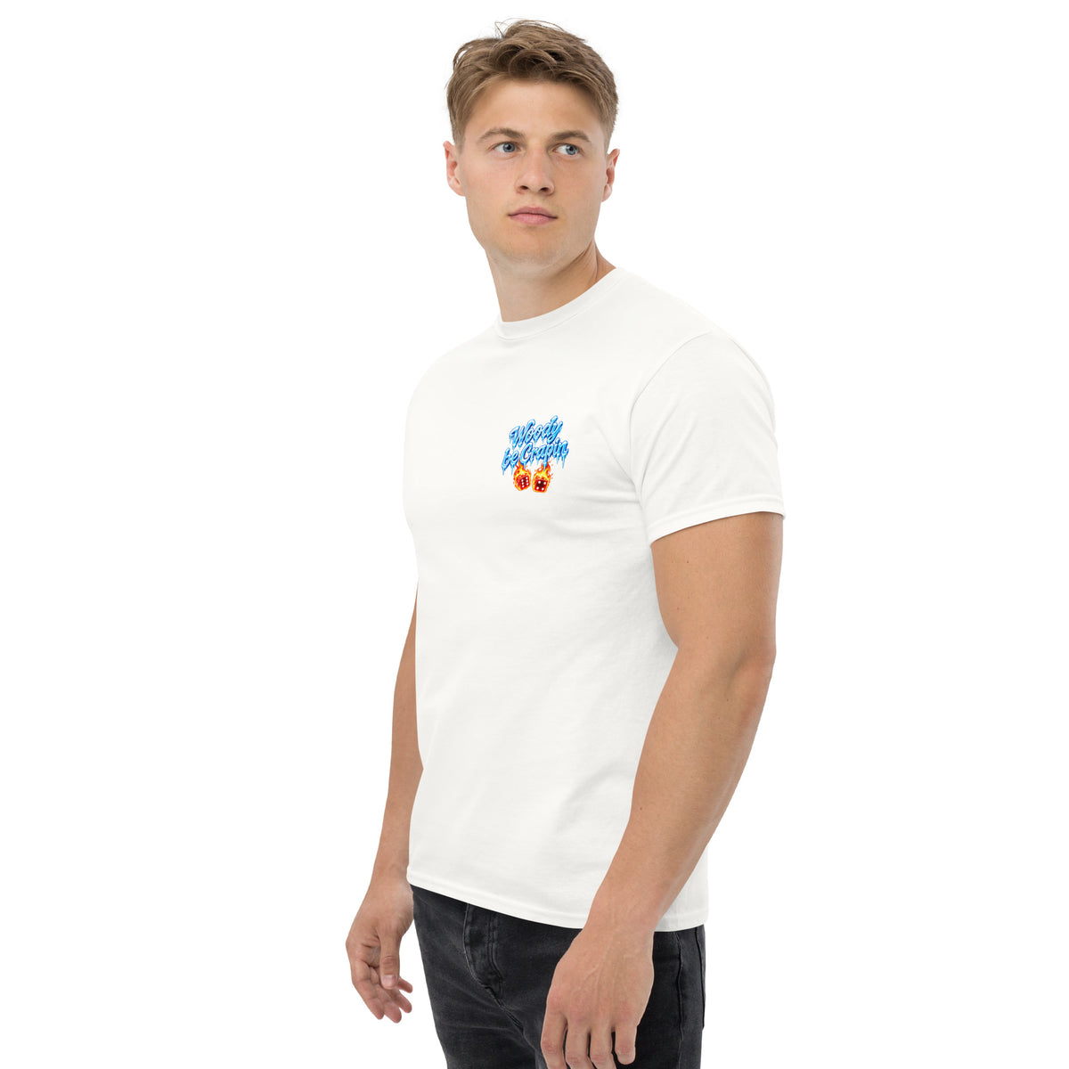 Iced Out Tee, white, left front view