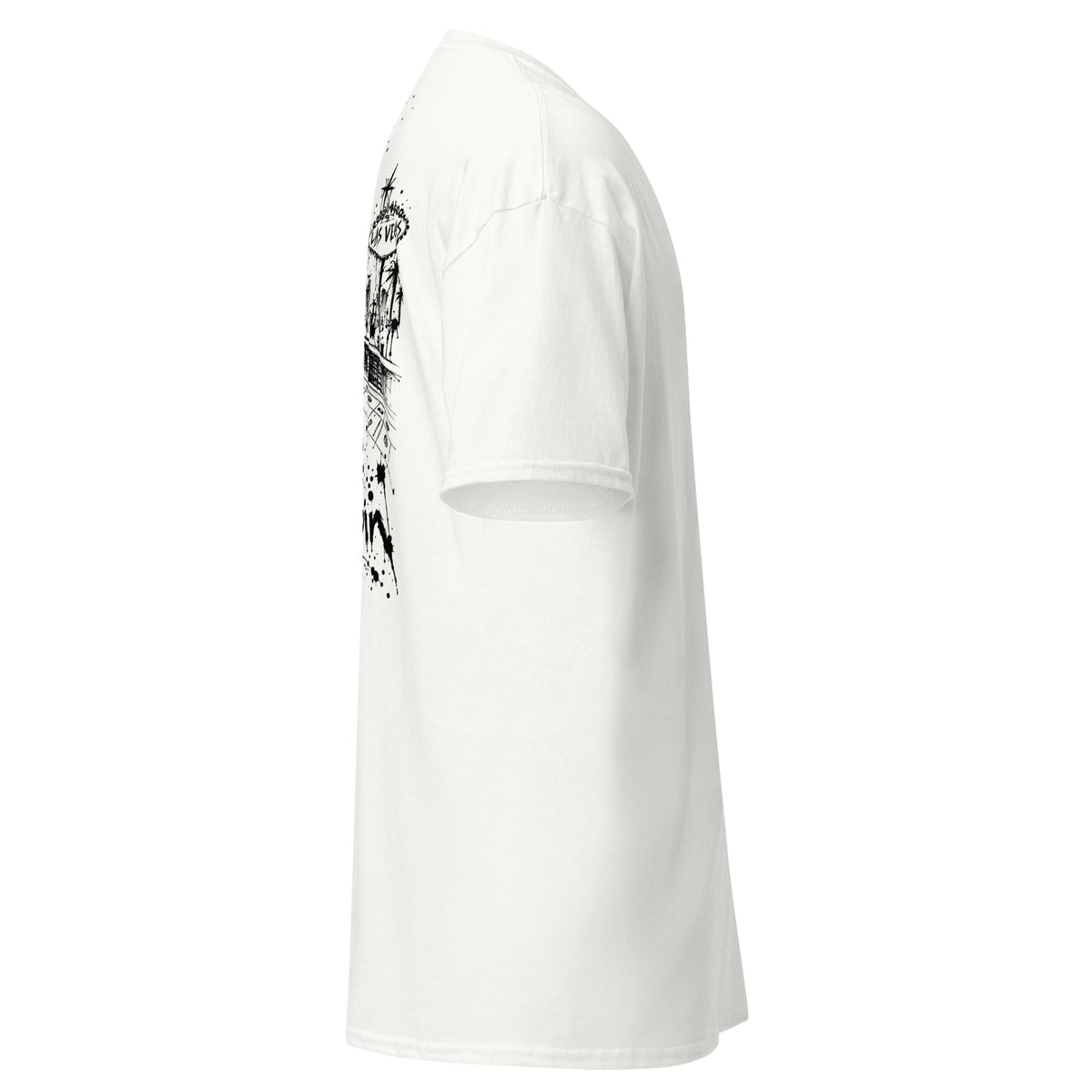 Degenerate Shooter tee, white, right side view