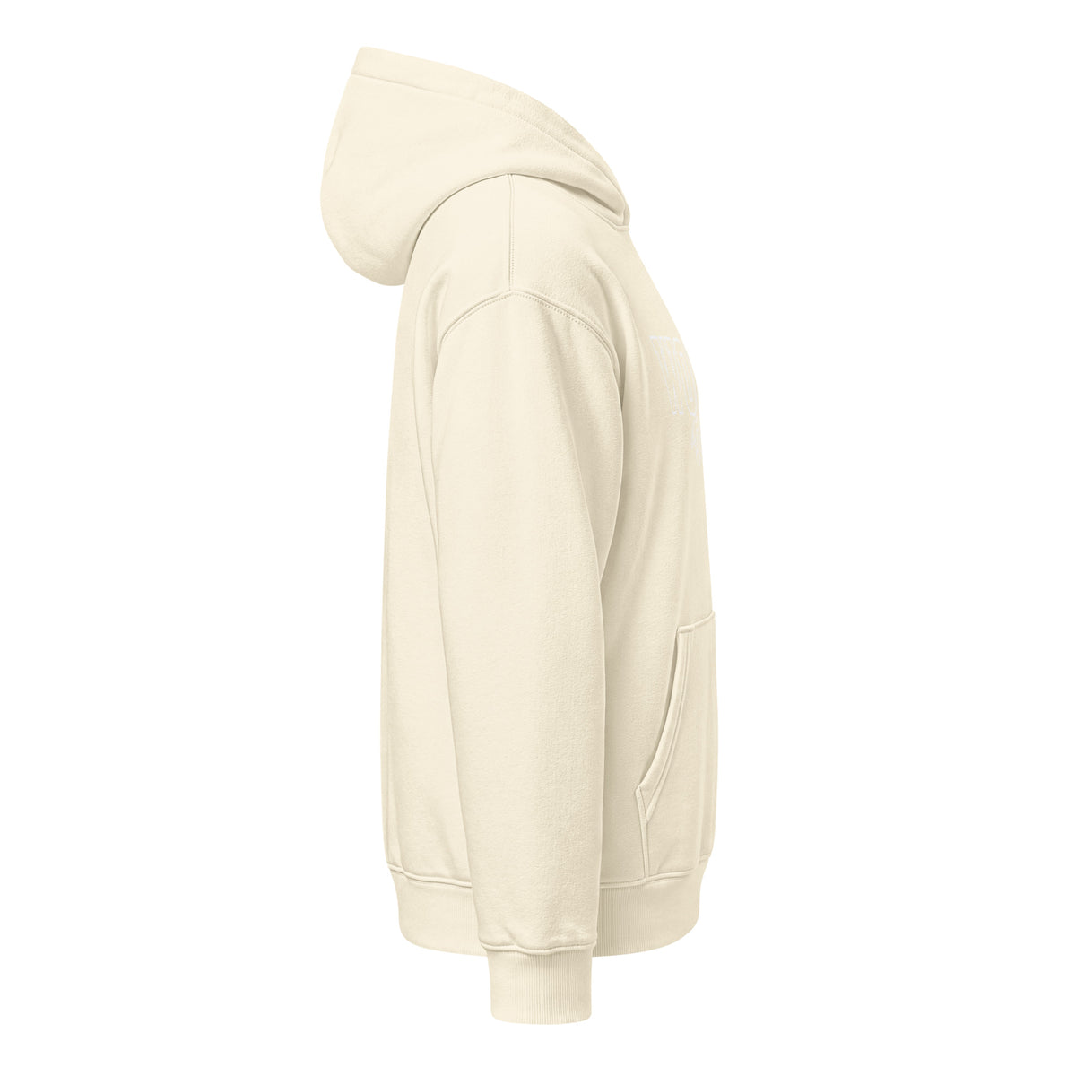 Varsity Woody Hoodie, cream, right side view