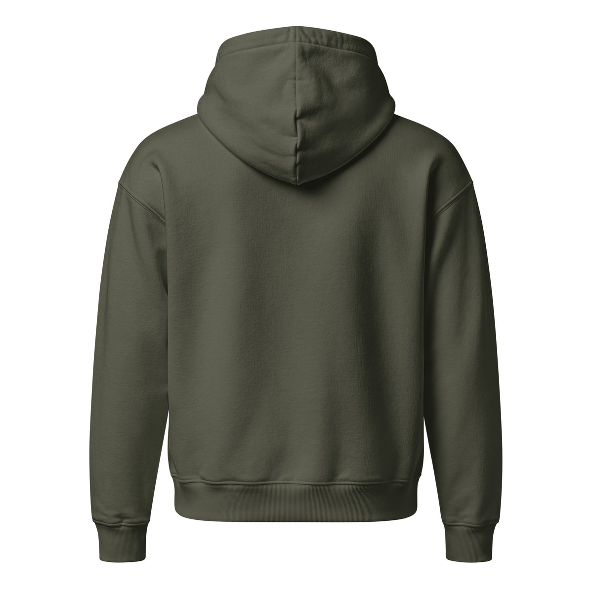 Varsity Woody Hoodie, khaki green, back view