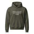 Varsity Woody Hoodie, khaki green, front view