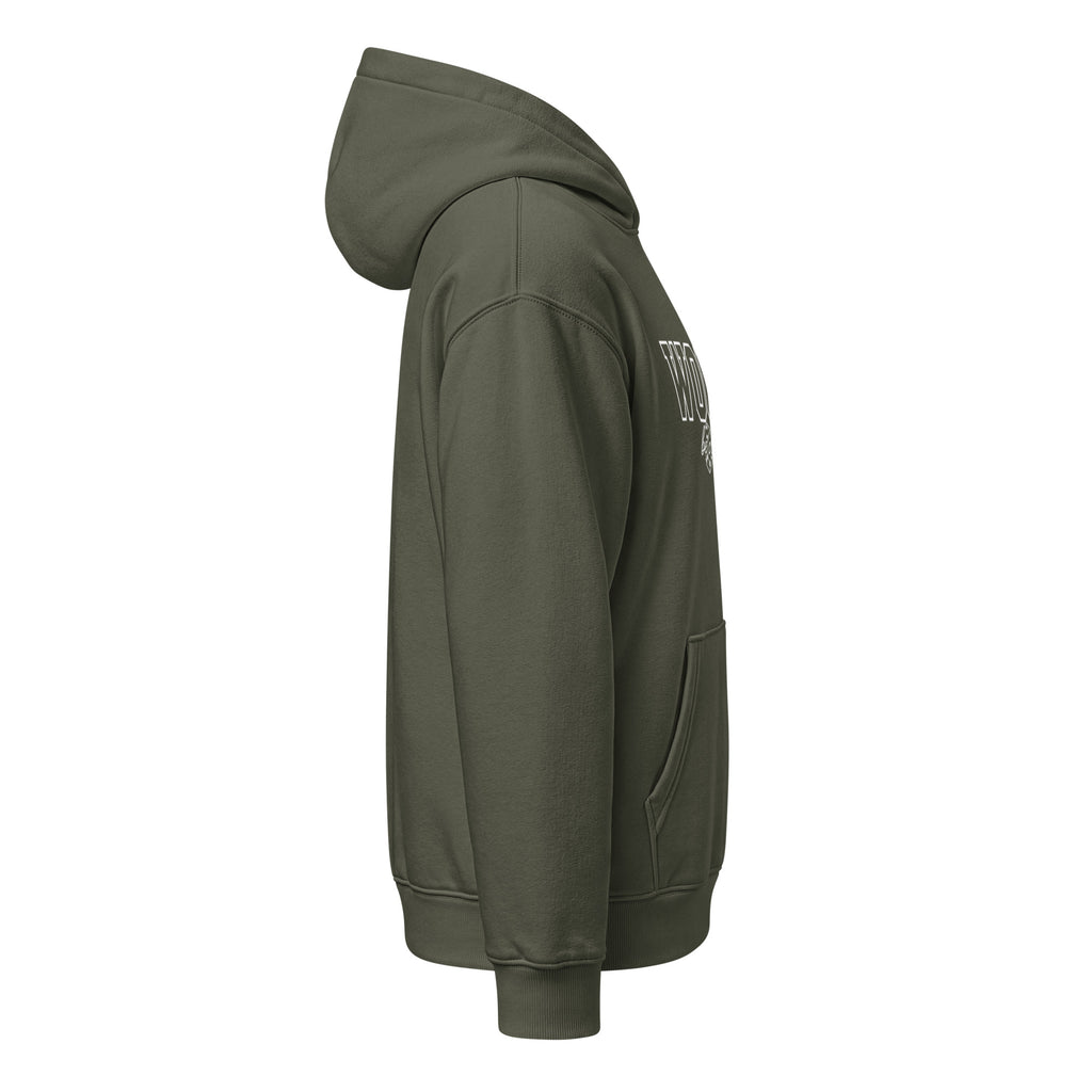 Varsity Woody Hoodie, khaki green, right side view